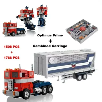 Съвместима с комбинирана количка, 10302 Строителни блокове, Тухли, Играчка камион, Робот трансформатор, Коледен подарък за рожден Ден