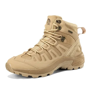 Нови есенно-зимни военни обувки, улични мъжки туристически обувки, мъжки тактически бойни ботильоны за войски започнаха със специално предназначение, Мъжки работни обувки