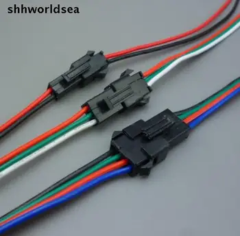 shhworldsea 100 чифта 2 3 4-пинов Конектор 2x10 cm 2pin Мъжки/женски Тел кабелна косичка за led лента Водача Лампи
