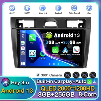 Android 13 Carplay Auto WIFI + 4G За Ford Fiesta Mk VI 5 Mk5 2002-2008 Авто Радио, Мултимедиен Плеър, Стерео GPS 2DIN Главното Устройство Dsp